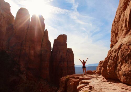 viewpoint from cathedral rock trail in sedona, arizona